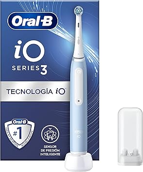 Oral-B iO 3N Cepillo de Dientes Eléctrico con Mango Recargable, 1 Cabezal, Diseñado por Braun - Azul